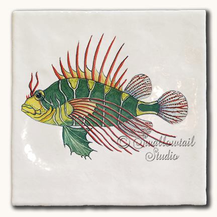 Green Lion Fish Tile