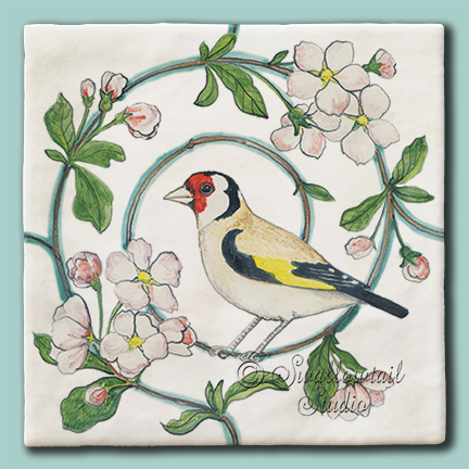 Goldfinch and Apple Blossom