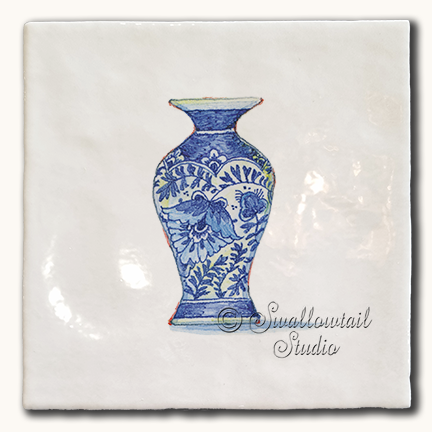 Delft Floral Vase