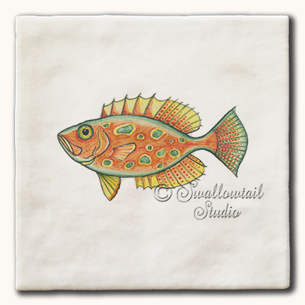 Orange Bigeye Fish Tile