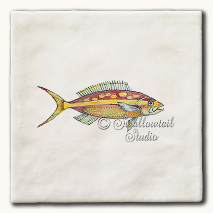Striped Maroon Fish Tile