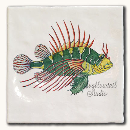 Green Lion Fish Tile